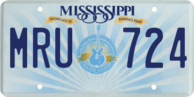 MS license plate MRU724