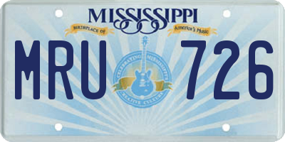 MS license plate MRU726