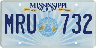 MS license plate MRU732