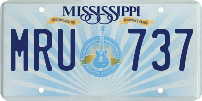 MS license plate MRU737