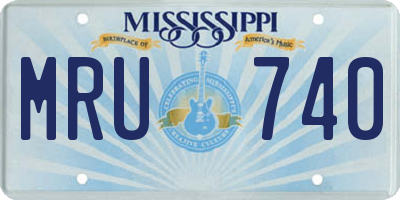 MS license plate MRU740