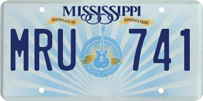 MS license plate MRU741