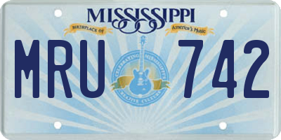 MS license plate MRU742