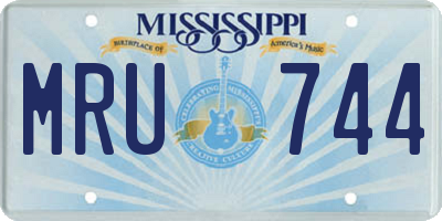MS license plate MRU744