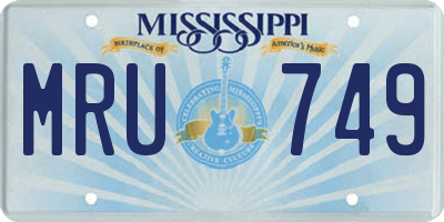 MS license plate MRU749