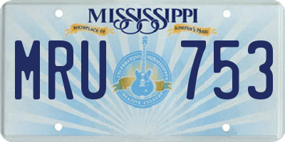 MS license plate MRU753