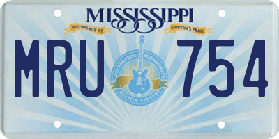 MS license plate MRU754