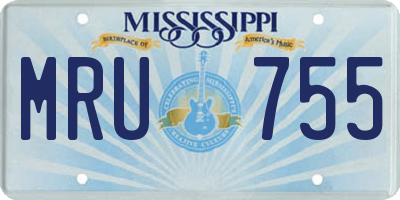 MS license plate MRU755