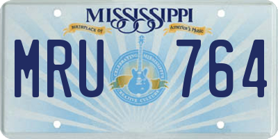 MS license plate MRU764