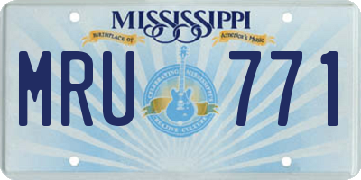 MS license plate MRU771