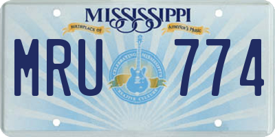MS license plate MRU774