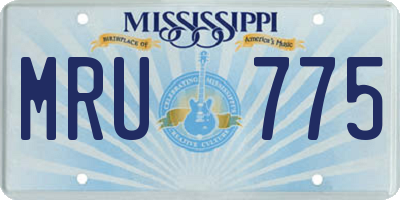 MS license plate MRU775