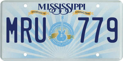 MS license plate MRU779