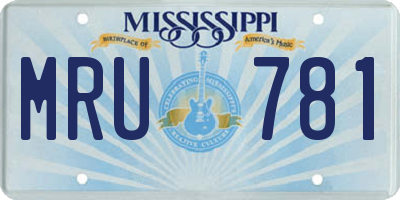 MS license plate MRU781