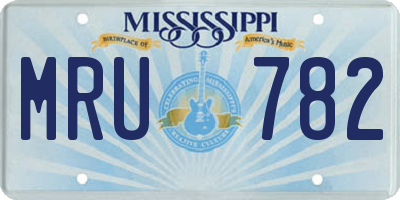 MS license plate MRU782