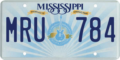 MS license plate MRU784