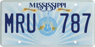 MS license plate MRU787