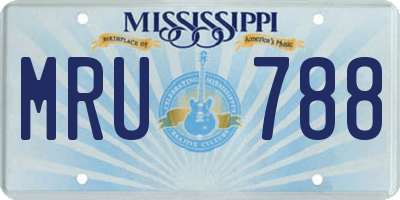 MS license plate MRU788
