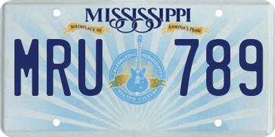 MS license plate MRU789