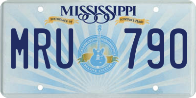MS license plate MRU790