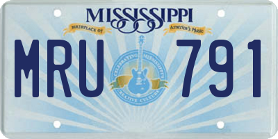 MS license plate MRU791