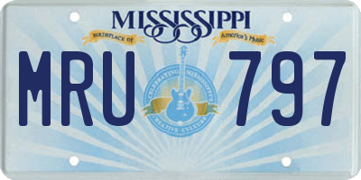 MS license plate MRU797