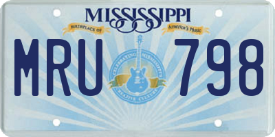 MS license plate MRU798