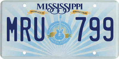 MS license plate MRU799