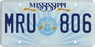 MS license plate MRU806