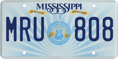 MS license plate MRU808