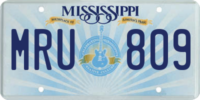 MS license plate MRU809
