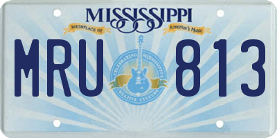 MS license plate MRU813