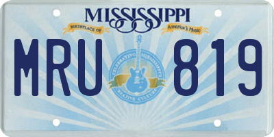 MS license plate MRU819