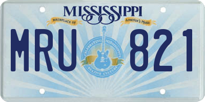 MS license plate MRU821