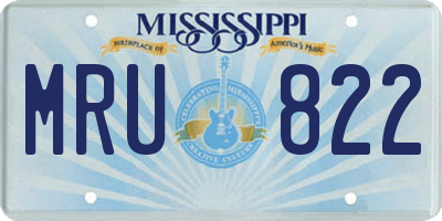 MS license plate MRU822