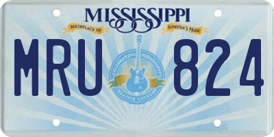 MS license plate MRU824