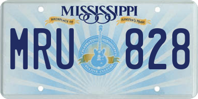 MS license plate MRU828