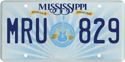 MS license plate MRU829