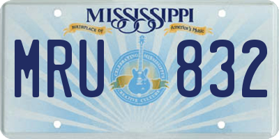 MS license plate MRU832