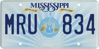 MS license plate MRU834