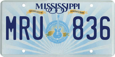 MS license plate MRU836