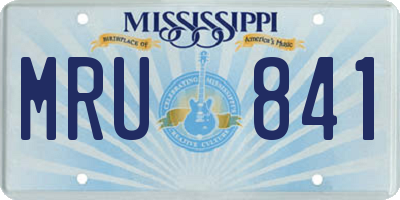 MS license plate MRU841