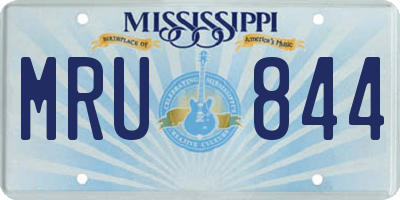 MS license plate MRU844