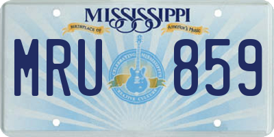 MS license plate MRU859