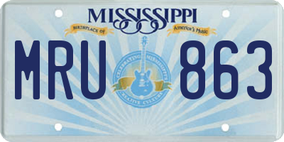 MS license plate MRU863