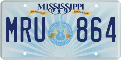 MS license plate MRU864
