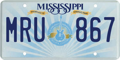 MS license plate MRU867