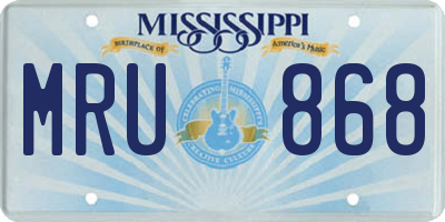 MS license plate MRU868