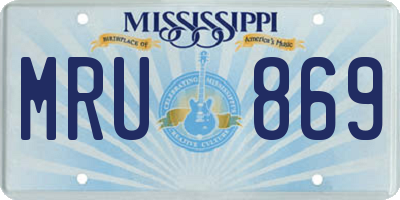 MS license plate MRU869