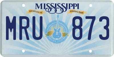 MS license plate MRU873